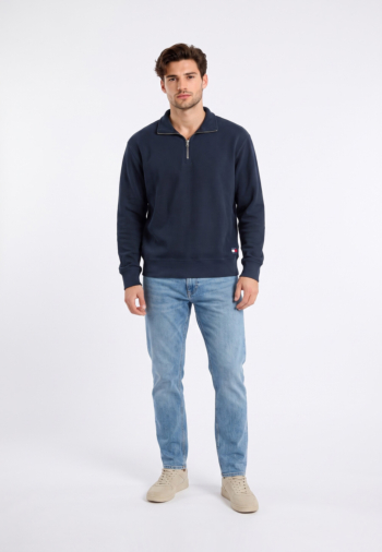 Sweat tommy jeans rlx washed waffle c1g dark blue