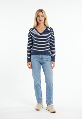 Pull hiver levi's® super soft 0002 parisienne stripe peacoat