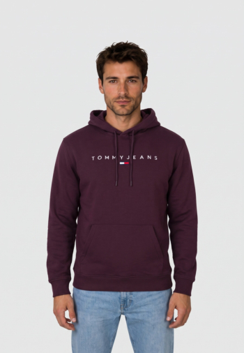 Sweat tommy jeans reg linear logo v11 calypso berry