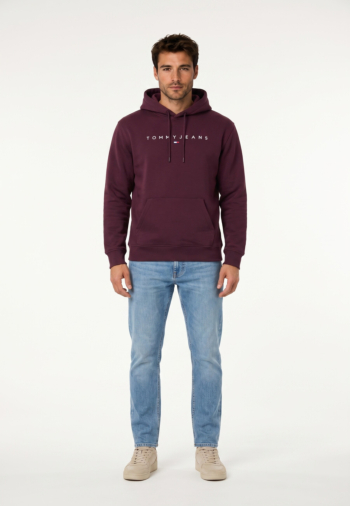 Sweat tommy jeans reg linear logo v11 calypso berry