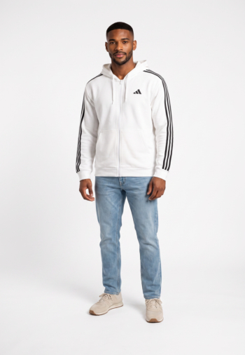 Blousons et vestes adidas sportswear m 3s ft fz hd blanc/noir