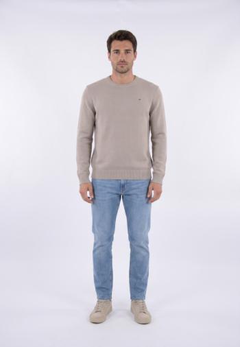 Sweat tommy jeans slim ess pke limestone dust