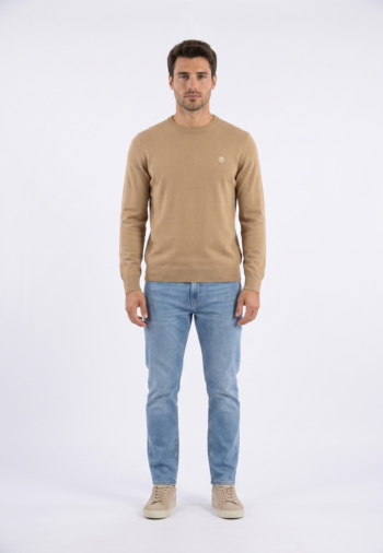 Pull hiver timberland williams river cotton crew neck df01 tannin