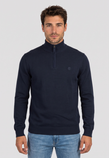 Pull hiver timberland williams river cotton 1/4 zip 4331 dark sapphire