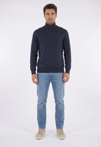 Pull hiver timberland williams river cotton 1/4 zip 4331 dark sapphire