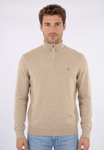 Pull hiver timberland williams river cotton 1/4 zip 5461 lght oatml hthr
