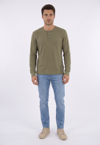 Tee shirt manches longues tommy jeans reg washed waffle m04 rocky mountain