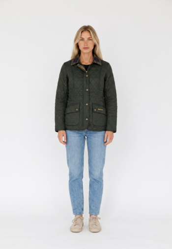 Blousons et vestes barbour icons tartan collar cropped liddesdale q ol74 olive/classic