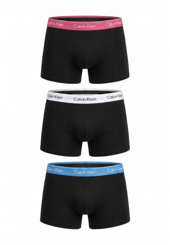 Calecons et slips calvin klein jeans trunk 3pk, tm6 4m5 black bodies w/ poseidon blue/plein