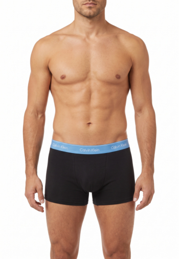 Calecons et slips calvin klein jeans trunk 3pk, tm6 4m5 black bodies w/ poseidon blue/plein