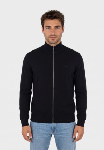 Gilets cardigans calvin klein jeans ls 100% merino full ub1 black