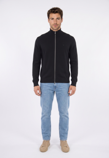Gilets cardigans calvin klein jeans ls 100% merino full ub1 black