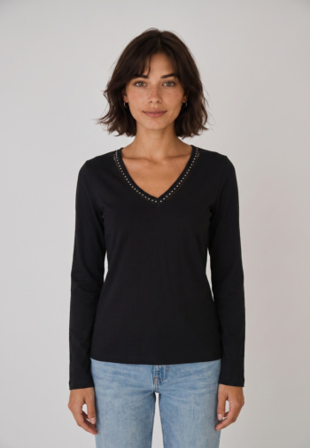 Tee shirt manches longues freeman t. porter torina studs co65 12 black