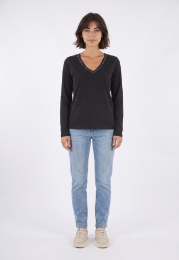 Tee shirt manches longues freeman t. porter torina studs co65 12 black
