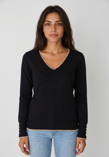 Pull hiver only andrea ls glitter birch toasted coco glitter/gold button