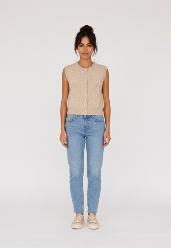 Gilets cardigans only skye mocha meringue mel/heart pearl button