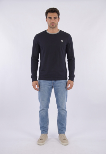 Tee shirt manches longues fred perry twin tipped 795 navy