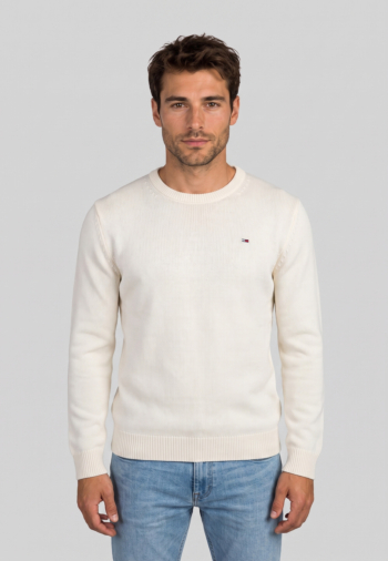 Sweat tommy jeans slim ess ybh off white