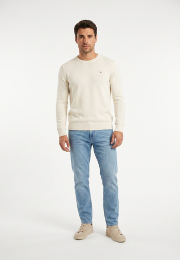 Sweat tommy jeans slim ess ybh off white