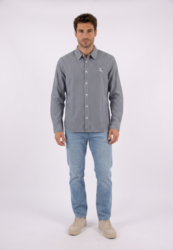 Chemise calvin klein jeans ls yd stripe washed vu5 pageant blue