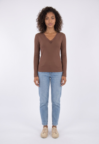 Tee shirt manches longues lola espeleta ts310w26 chocolat