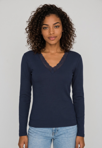 Tee shirt manches longues lola espeleta ts310w26 dark saphir