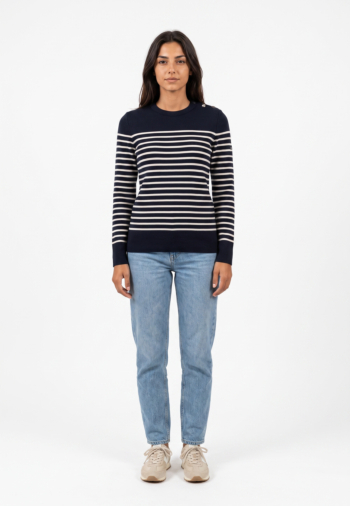 Pull hiver saint james bregancon kh navy/ecume