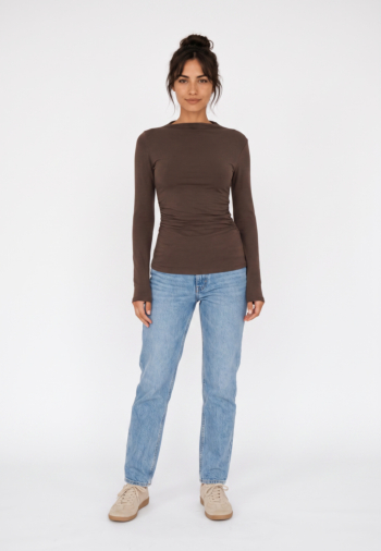 Tee shirt manches longues grace & mila aurygny chocolat