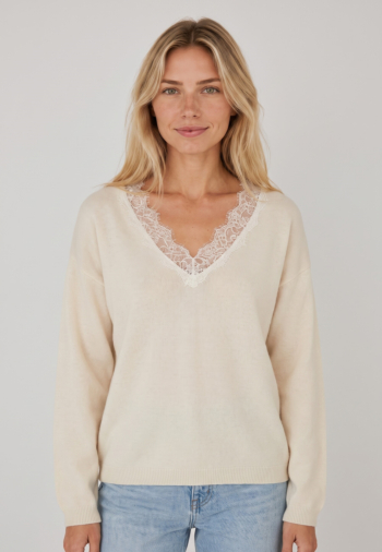 Pull hiver grace & mila augustin ecru