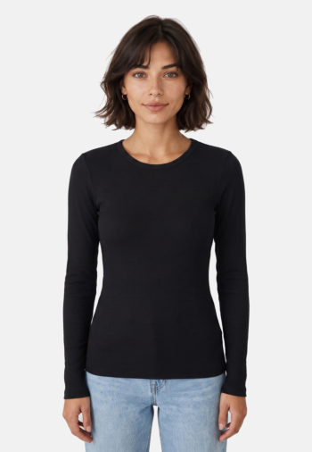 Tee shirt manches longues Jack And Jones freya stretch fit black
