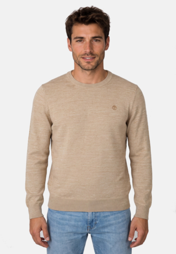 Pull hiver timberland williams river cotton crew neck 5461 lght oatml hthr