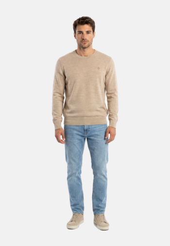 Pull hiver timberland williams river cotton crew neck 5461 lght oatml hthr