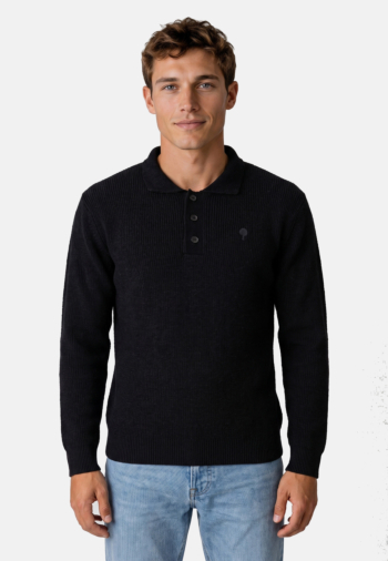 Polos manches longues faguo aulnay bla00 black