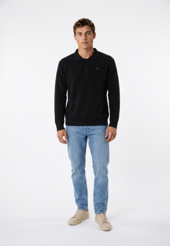 Polos manches longues faguo aulnay bla00 black
