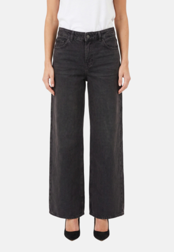 Jeans Jack And Jones oslo wide mw r394 wide leg fit black denim