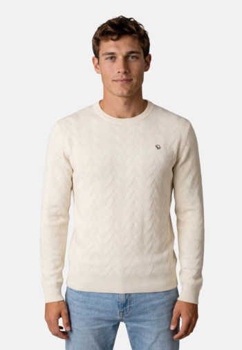 Pull hiver Benson & Cherry classic pull rdc jacquard ecru