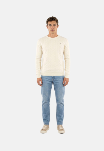 Pull hiver Benson & Cherry classic pull rdc jacquard ecru