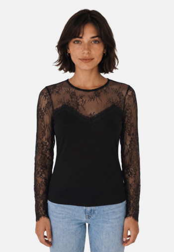 Tee shirt manches longues morgan 262-tya noir