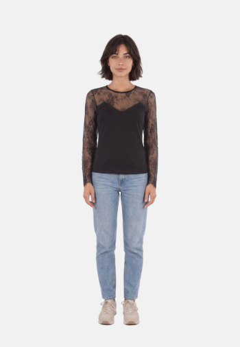 Tee shirt manches longues morgan 262-tya noir