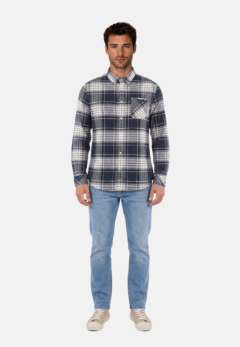Chemise barbour embergate tailored check ny91 navy