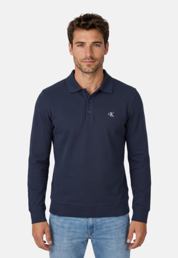 Polos manches longues calvin klein jeans cl ls 350terry mongr cef dark sapphire