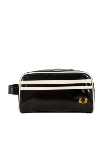 Trousses de toilette fred perry coated polyester wash bag d57 black/ecru