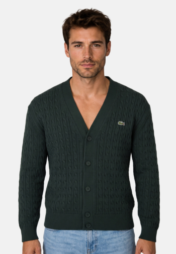 Gilets cardigans lacoste ah8575 un1 sinople/marine sombre