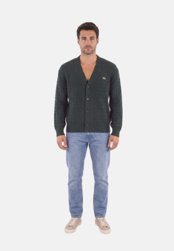 Gilets cardigans lacoste ah8575 un1 sinople/marine sombre
