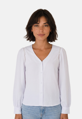 Chemisier only luve mette l/s v detail bright white