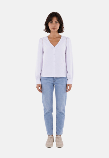 Chemisier only luve mette l/s v detail bright white