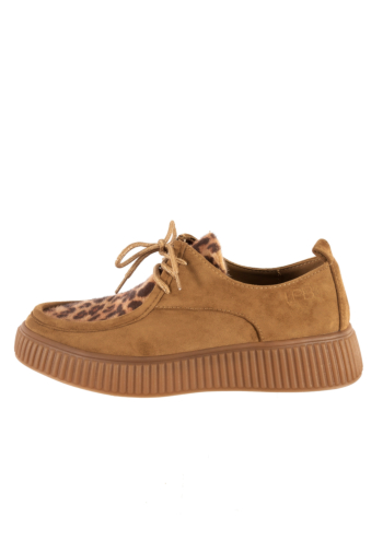 Derbies et richelieus lpb peline camel/ beige leo