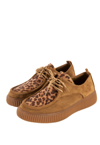 Derbies et richelieus lpb peline camel/ beige leo