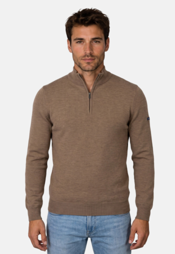 Pull hiver saint james crossley ii beige fonce/navy