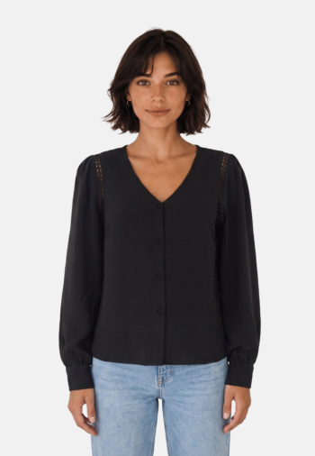 Chemisier only luve mette l/s v detail black